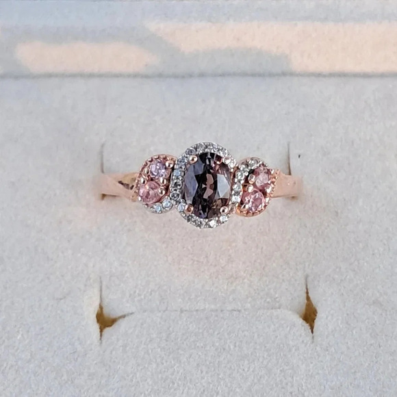 Jewelry - Natural Lavender Spinel & Pink Tourmaline 3 Stone Ring.
